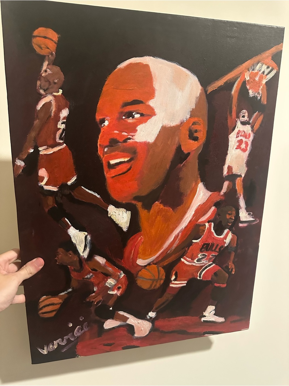 Micheal Jordan oil painting Basketball Portrait Canvas 18x24 last dance